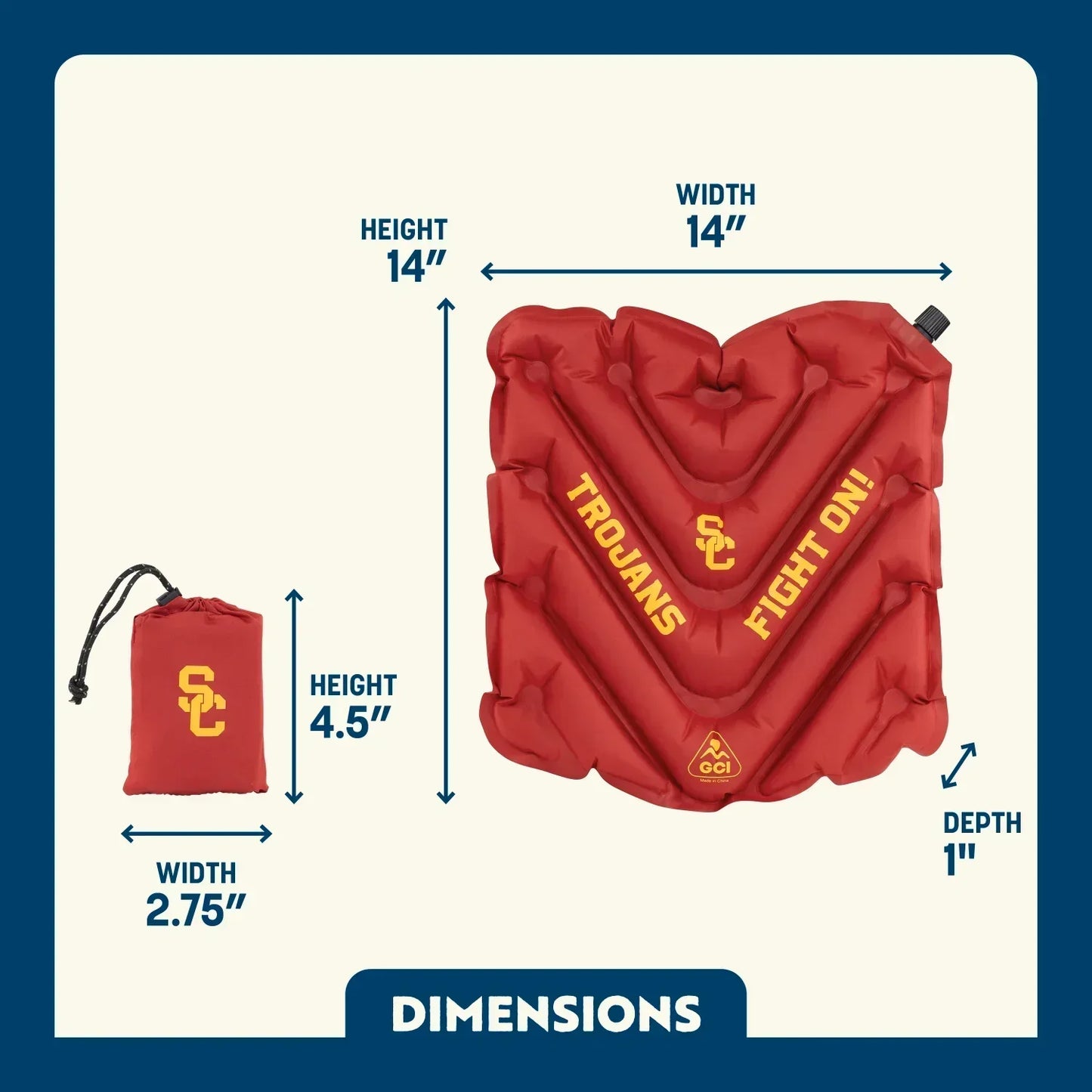 College V Seat™ Inflatable Stadium Cushion - USC Trojans - Fresh Pair