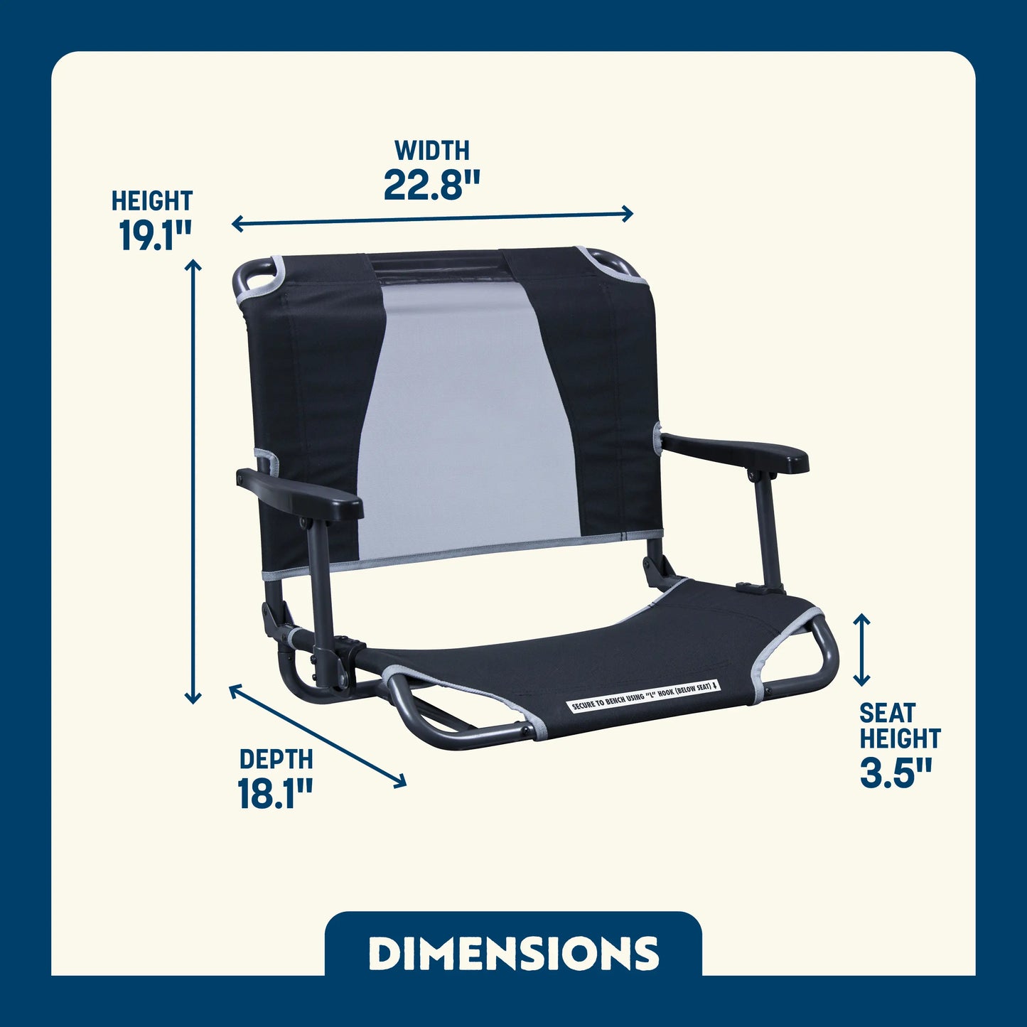 Big Comfort Stadium Chair™ with Armrests - Easy Set