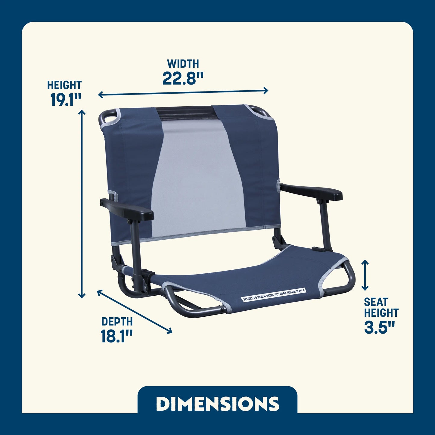 Big Comfort Stadium Chair™ with Armrests - Easy Set