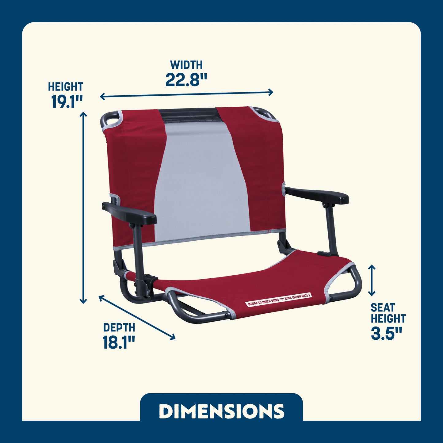 Big Comfort Stadium Chair™ with Armrests - Easy Set