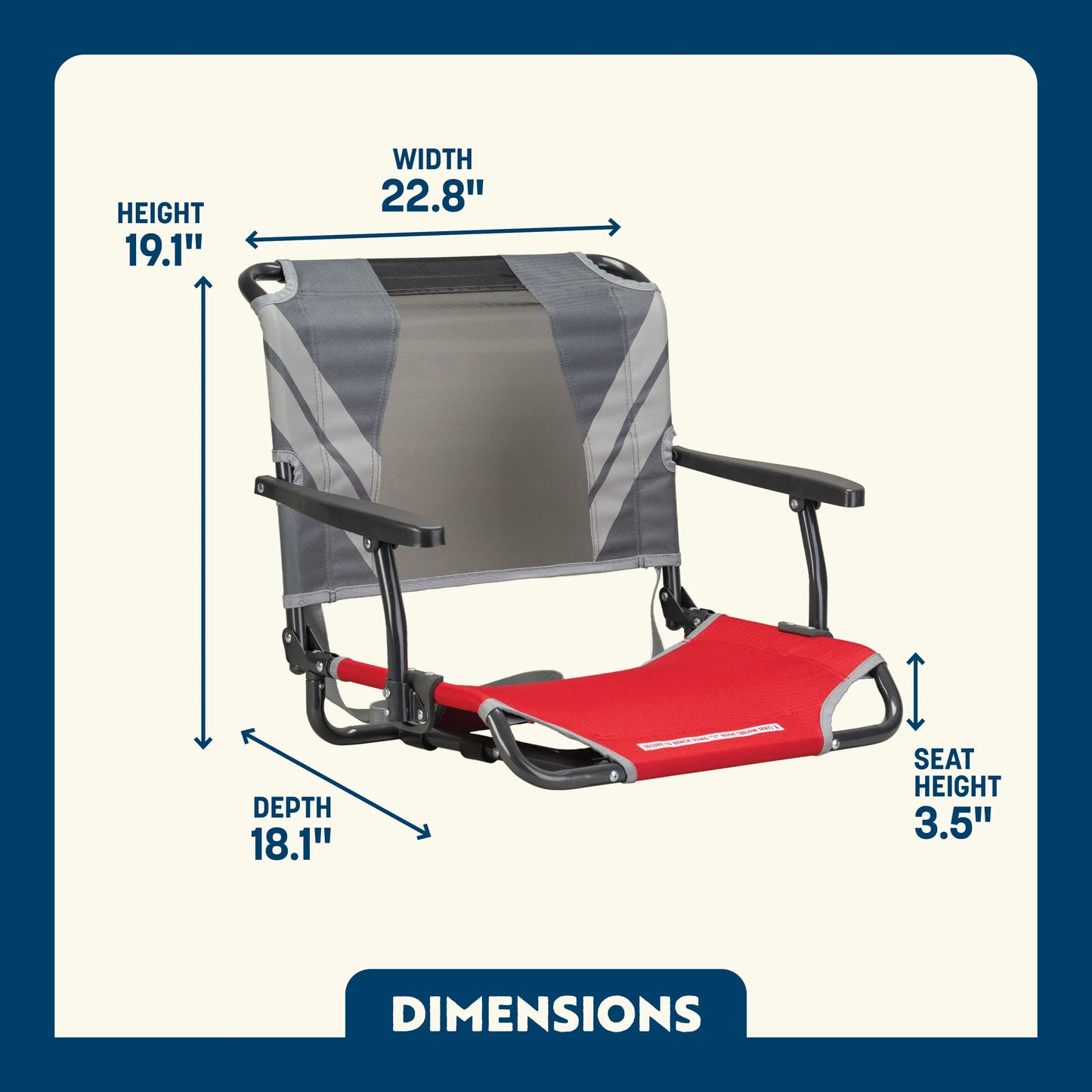 Big Comfort Stadium Chair™ with Armrests - Easy Set