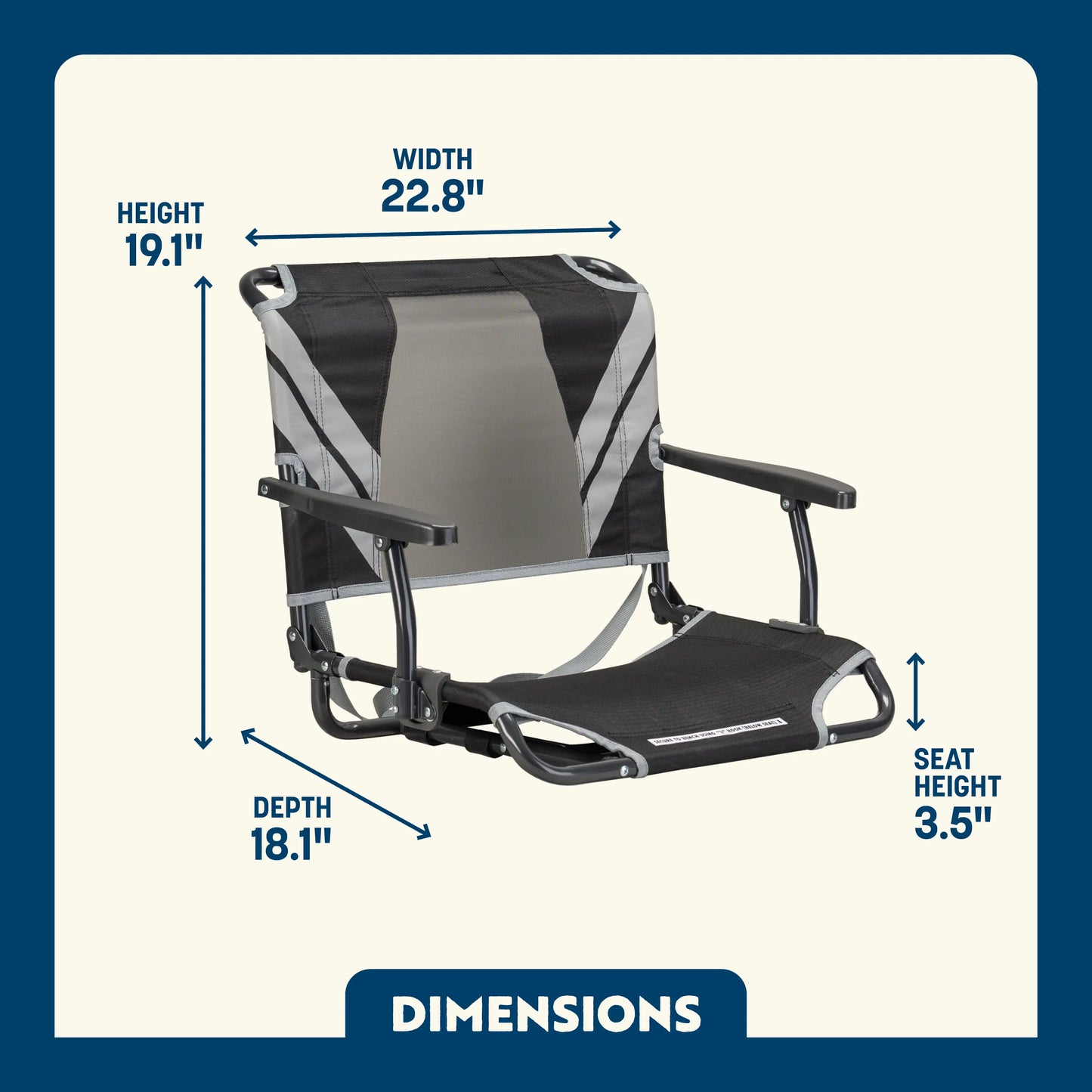Big Comfort Stadium Chair™ with Armrests - Easy Set