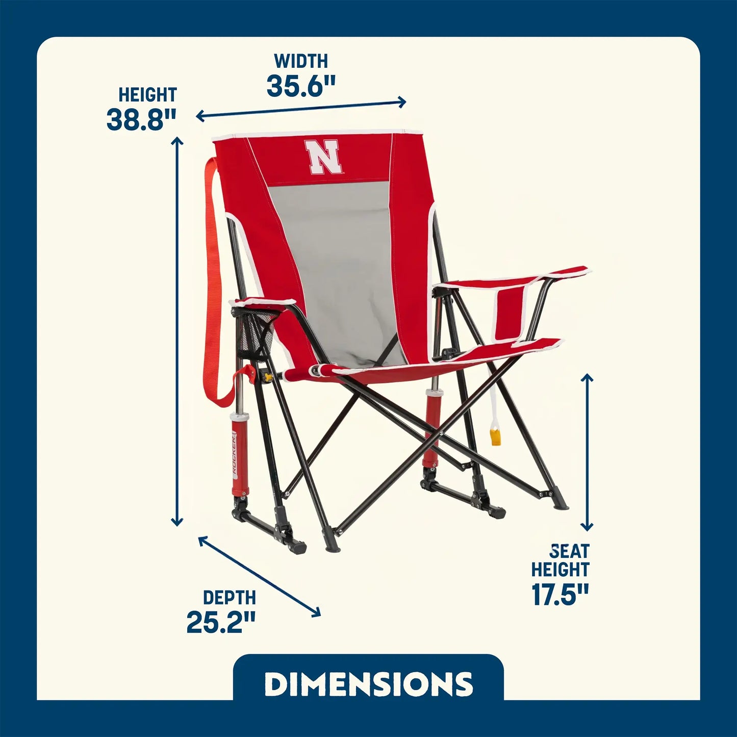 College Comfort Pro Rocker™ - Nebraska Cornhuskers - Essential Set